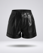 Monaco Leather Shorts in Black