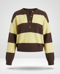 Capri Stripe Sweater in Brown & Butter