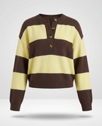 Capri Stripe Sweater in Brown & Butter