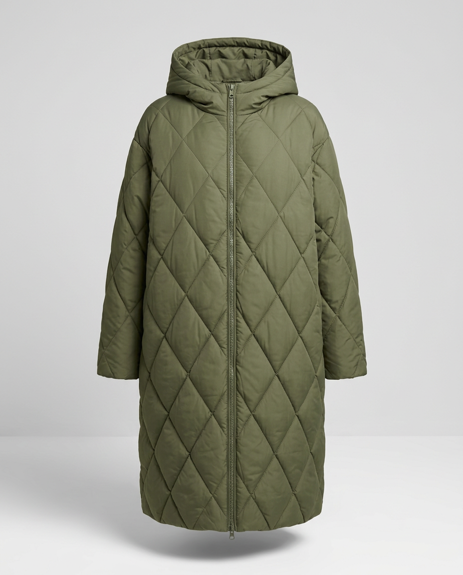 Chamonix Quilted Coat - Army Green