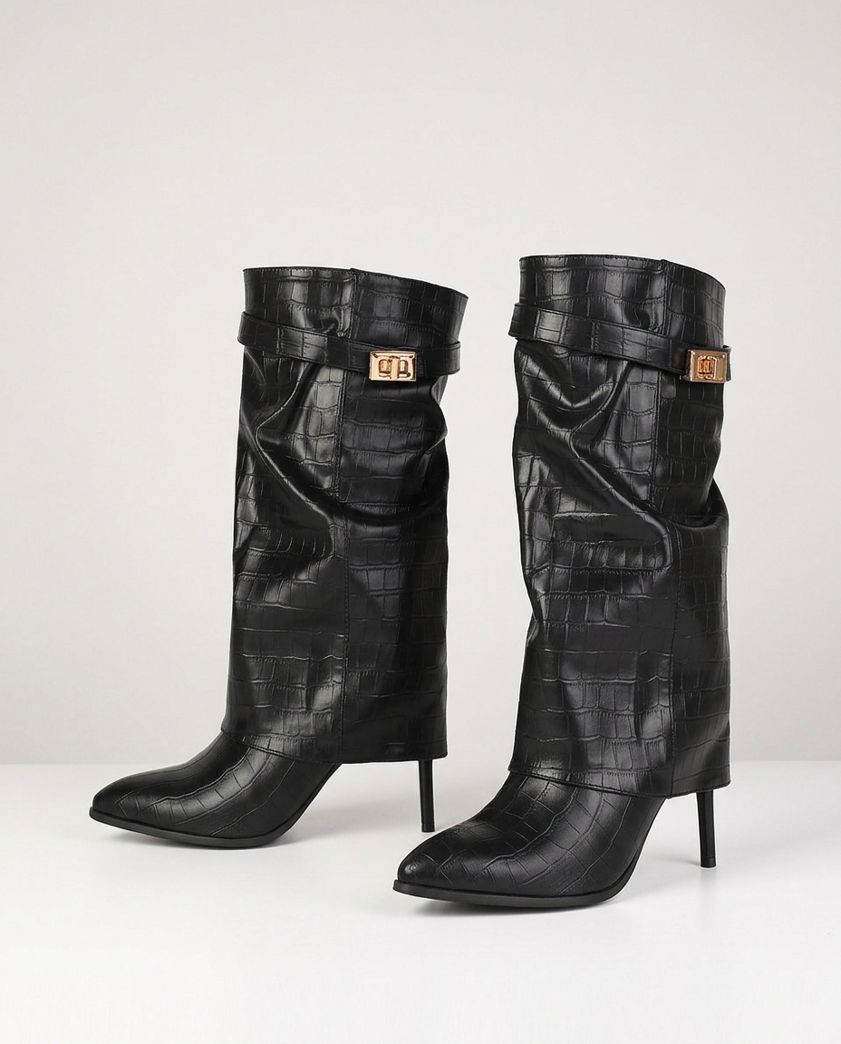 Cannes Boots - Black Croc