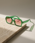 London Sunglasses in Green Rose