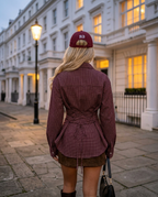 Margaux Shirt in Burgundy, lace-up back