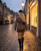 Margaux Shirt in Tobacco, lace-up back