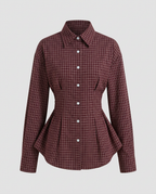 Margaux Shirt in Burgundy, studio