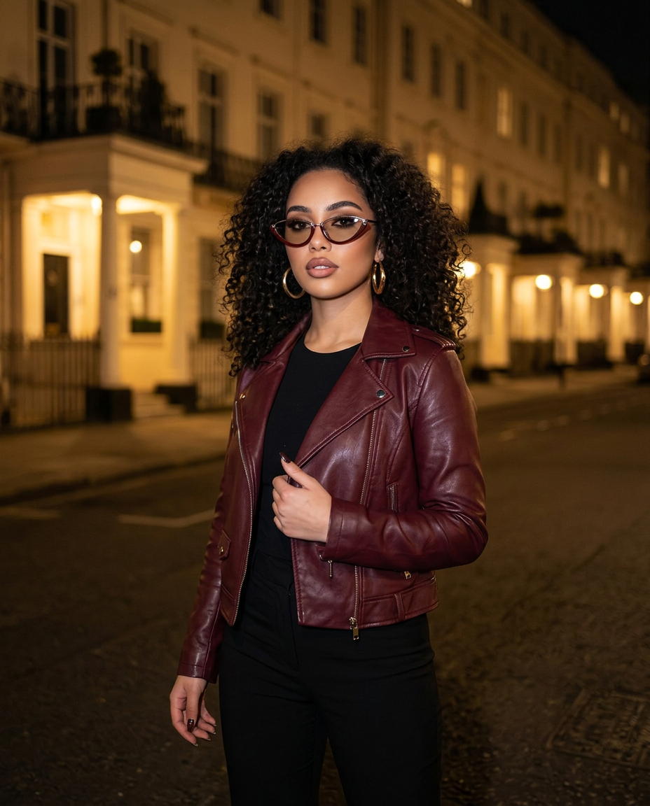R3 Marylebone Sunglasses Wine Red worn