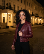 R3 Marylebone Sunglasses Wine Red worn