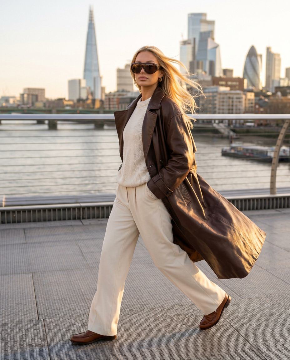Mayfair Sunglasses in Brown, Thames bridge editorial
