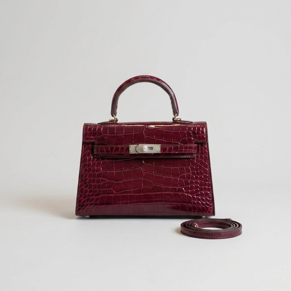 Luxury top-handle handbag — Studio Front Profile | Generated by Modelize
