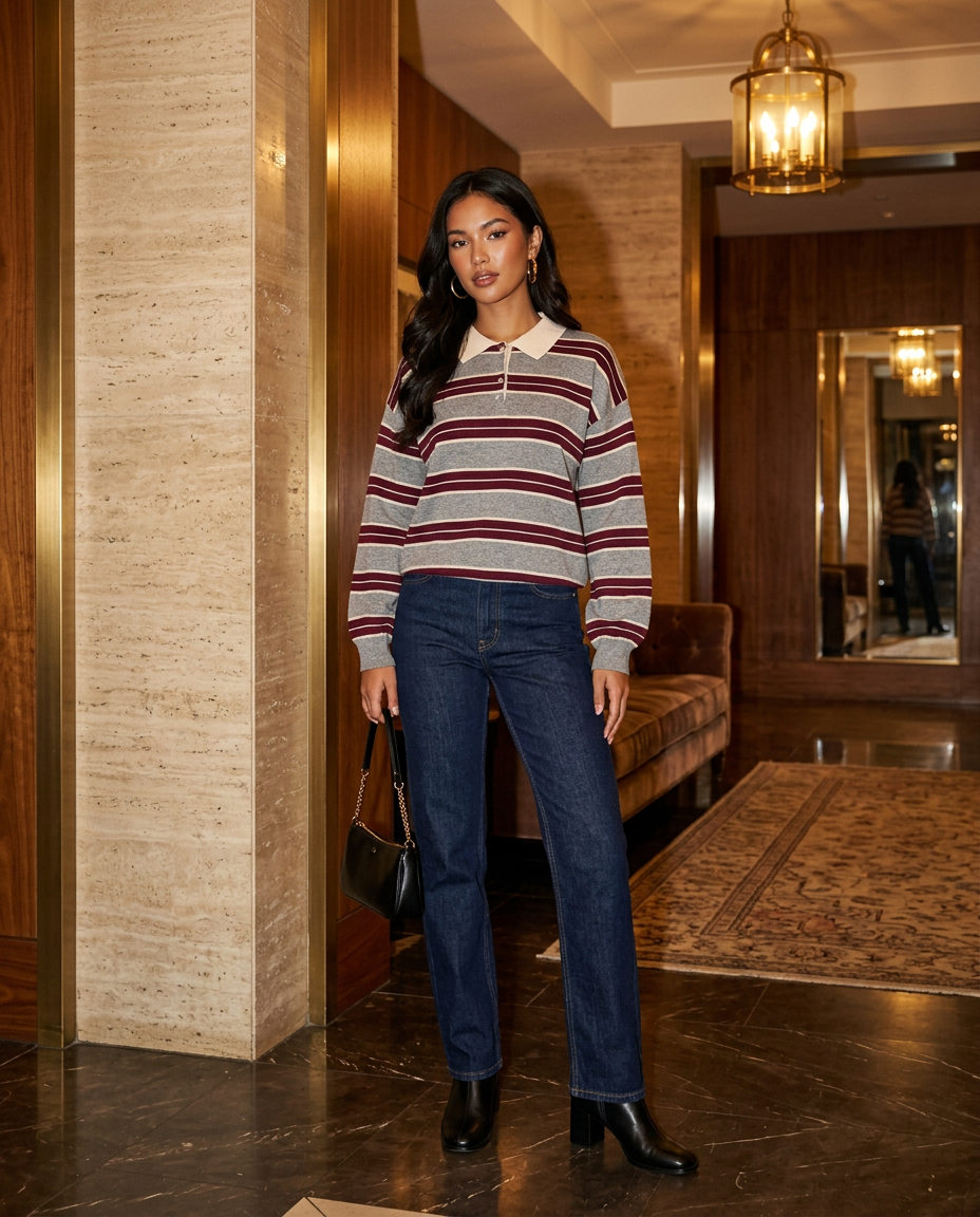 Notting Hill Stripe Knit worn