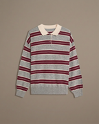 Notting Hill Stripe Knit Grey Burgundy