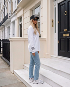 R3 Luxury Long Sleeve in White, logo on right sleeve, London | R3CEIVED