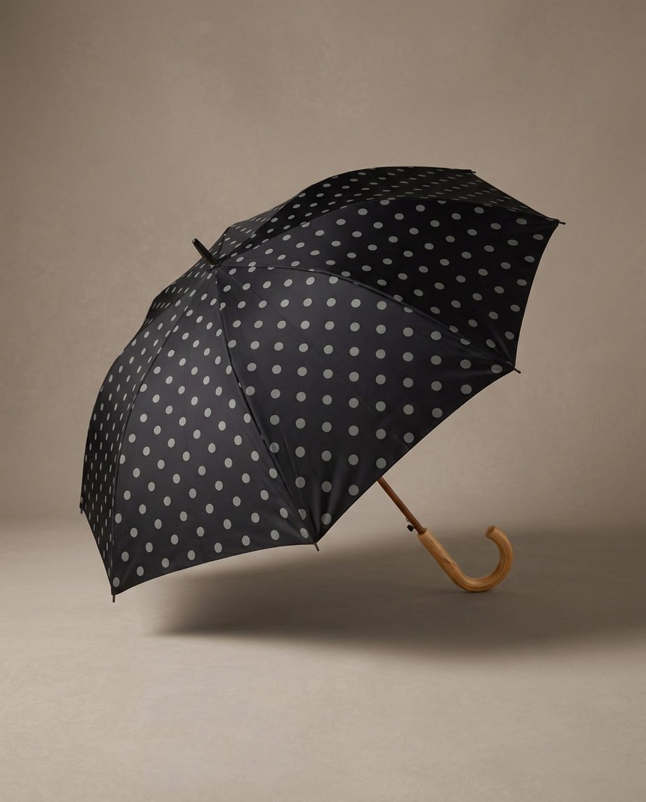 R3ceived Polka Dot Umbrella Black