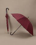 R3ceived Polka Dot Stick Umbrella Burgundy