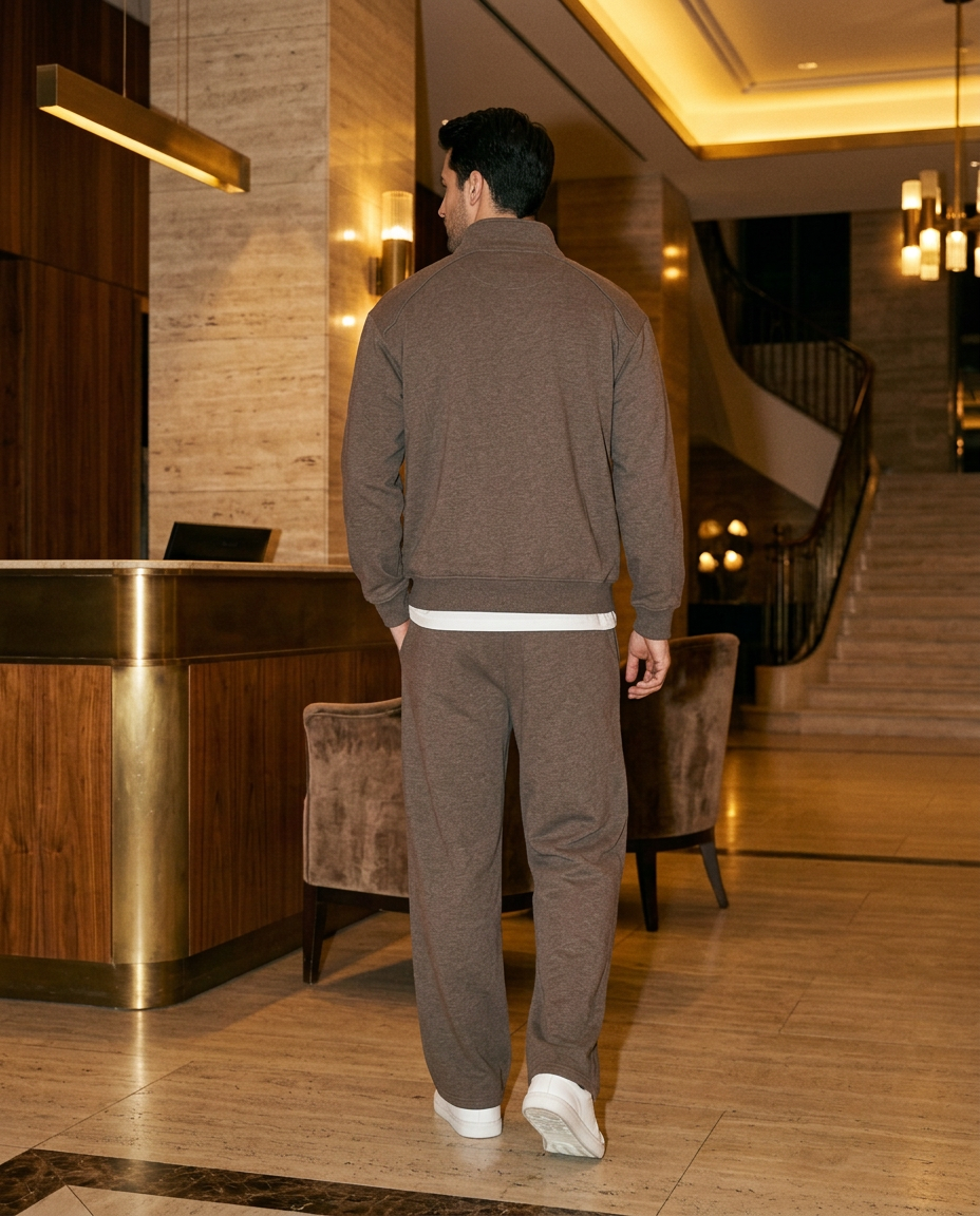 R3 Old Money Tracksuit Coffee back