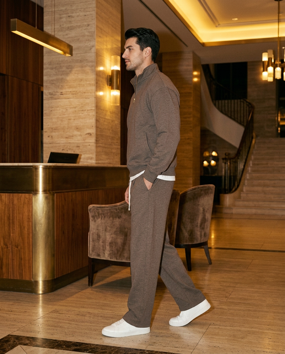 R3 Old Money Tracksuit Coffee side