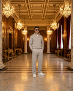 R3 Old Money Tracksuit Oatmeal Grey worn